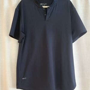 BYLT Basics Dark Blue Casual Button Down Shirt